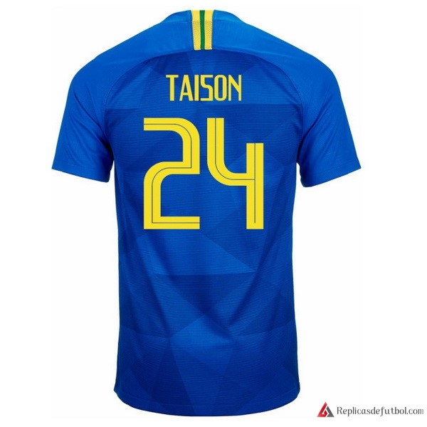 Camiseta Seleccion Brasil Segunda equipación Taison 2018 Azul